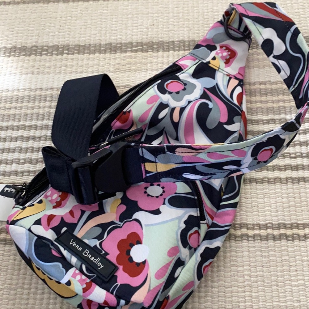 Vera Bradley compact sling bag in Mod Paisley print.